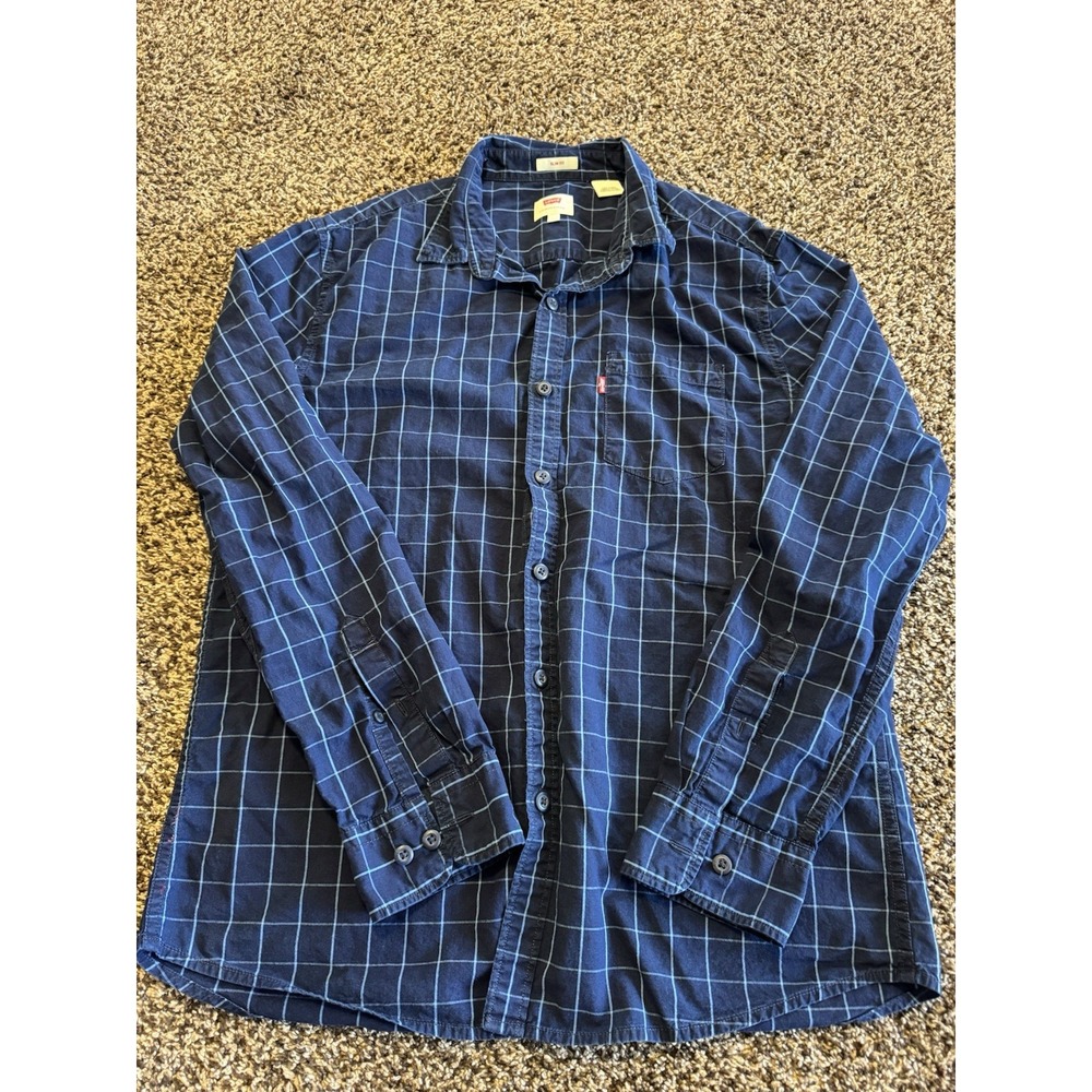 Levi's Men's Blue Striped Shirt Size L